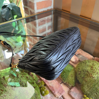 MIU MIU Black Matelasse Nappa Leather Shoulder Bag