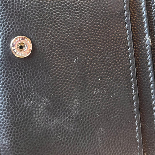 SAINT LAURENT Cassandre Matelassé Black Leather Snap Wallet