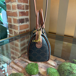 CELINE Triomphe Brown Boston Bag