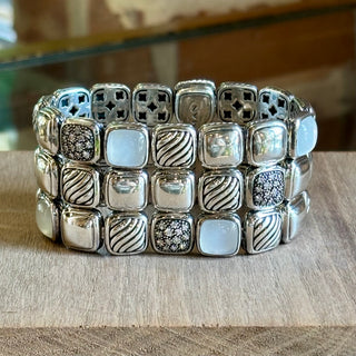 DAVID YURMAN Multi-Stone Chiclet 3 Row Bracelet