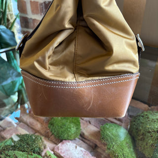 PRADA Vitello Trim Tessuto Shoulder Bag