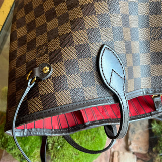 LOUIS VUITTON Neverfull MM Damier Ebene Brown Canvas Tote Bag