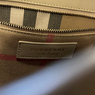 BURBERRY Medium Buckle Honey Trench Leather Tote Bag