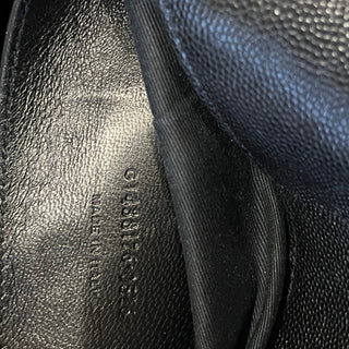 SAINT LAURENT Kate Black Grain de Poudre Leather Clutch