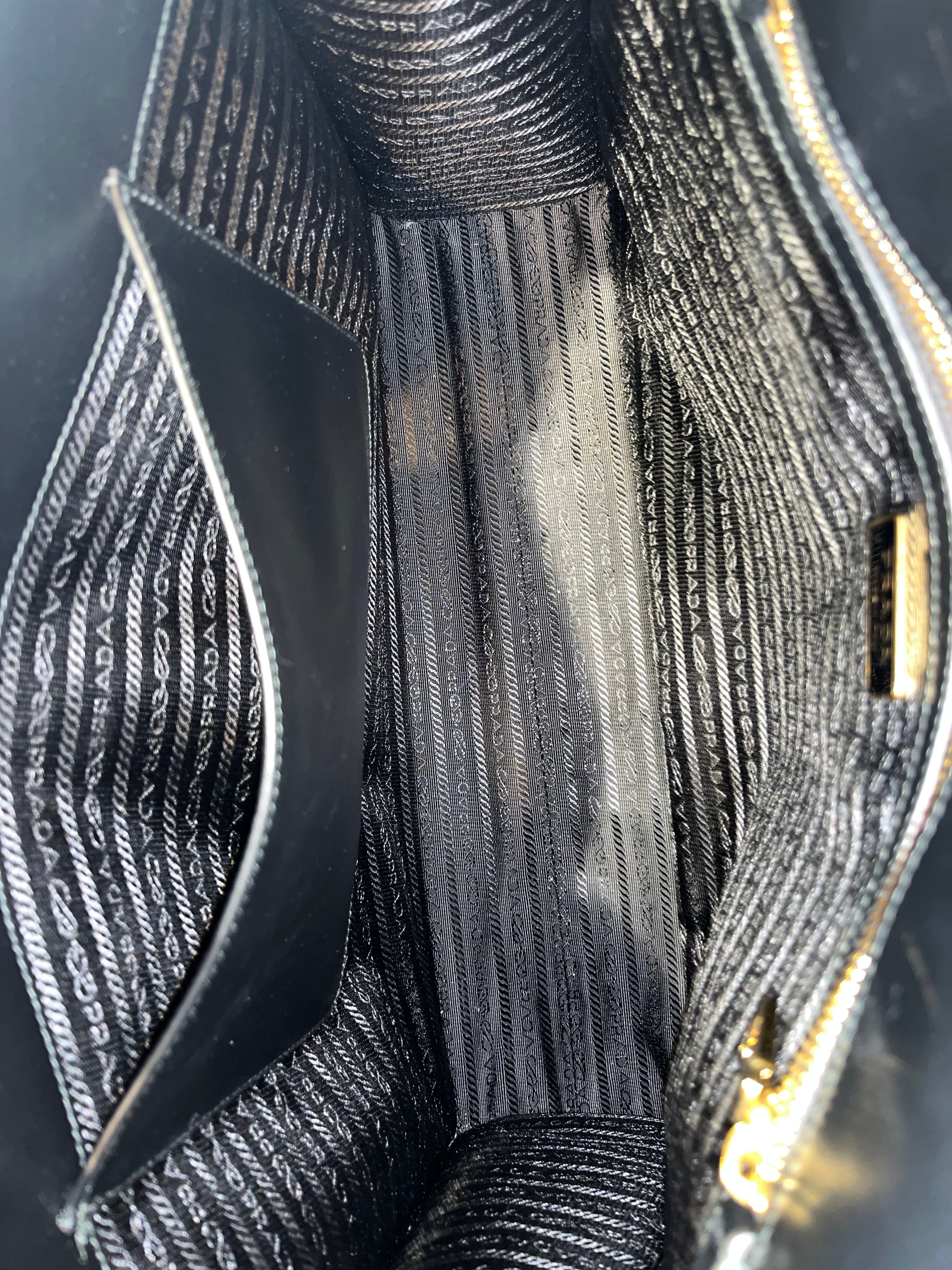 Prada Large Symbole Embroidered Tote Bag - Black