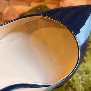PRADA Blue Patent Leather Pointed Pumps SZ 37 (US 7)