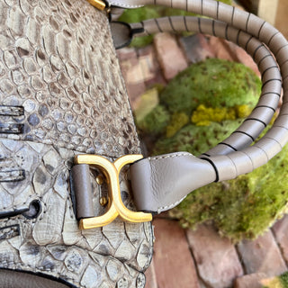 CHLOE Marcie Double Python Skin Leather Handbag