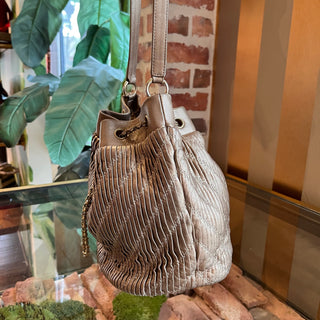 CHANEL Coco Pleats Paris-Greece Lambskin Gold Bucket Bag