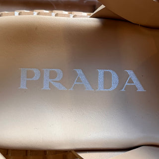 PRADA Rubber Criss Cross Beige Platform Sandals SZ 38 (US 8)