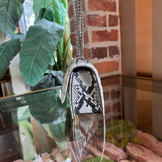 JIMMY CHOO Avenue Mini Snake Embossed Shoulder Bag