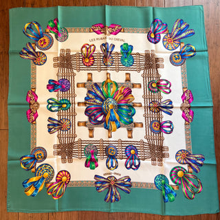 HERMES Les Rubans du Cheval Multicolor Silk Scarf