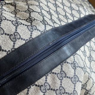GUCCI Vintage Foldable Black GG Monogram Canvas Duffle Bag Pouch