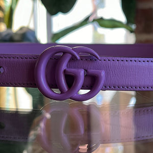 GUCCI Purple Monochrome Thin Marmont Belt