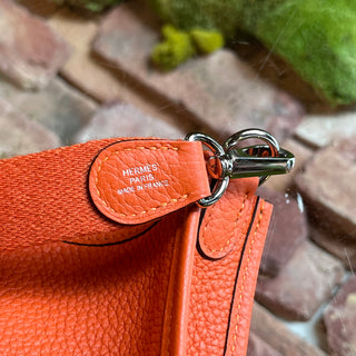 HERMES TPM Evelyne Orange Clemence Leather Crossbody
