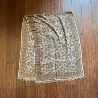 HERMES Brown Cashmere Silk Blend Scarf
