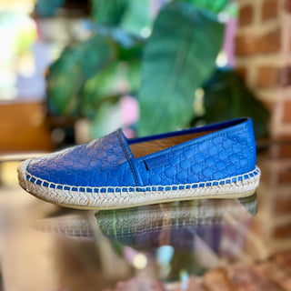 GUCCI Microguccissima Blue Leather Espadrilles SZ 36.5