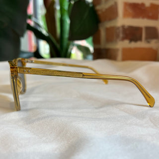 CELINE CL401381 Transparent Gold Square Acetate Sunglasses TS3486