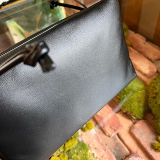 CELINE Trio Black Smooth Lambskin Leather Flap Crossbody