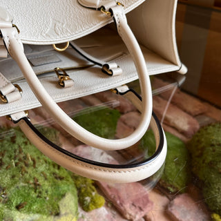 LOUIS VUITTON OnTheGo MM Beige Empriente Giant Monogram Leather Tote