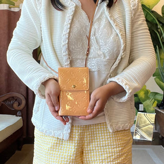 LOUIS VUITTON Walker Yellow Monogram Vernis Wallet