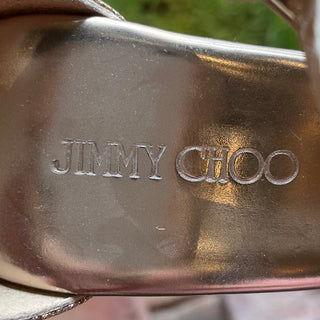JIMMY CHOO Rose Gold Glitter Cork Wedges SZ 35 (US 5)