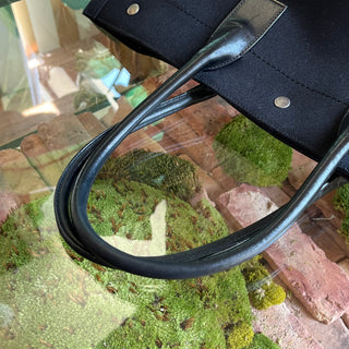 SAINT LAURENT Rive Gauche Black Canvas Tote