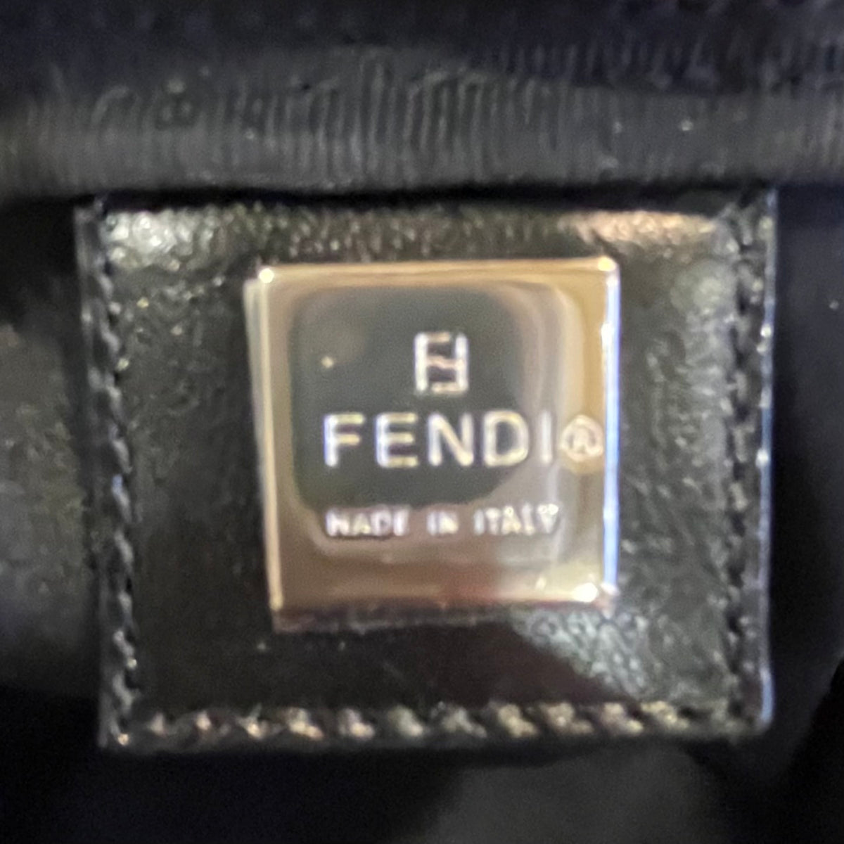 FENDI Black Neoprene Shoulder Bag