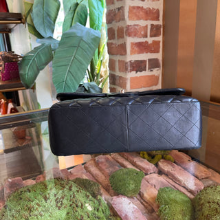 CHANEL Classic Jumbo Double Flap Black Quilted Lambskin Shoulder Bag