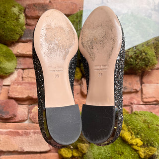 MIU MIU Silver Sequin Flats SZ 36 (US 6)