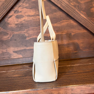 BOTTEGA VENETA Mini Arco Beige Grained Calfskin Tote Bag
