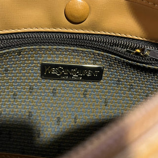 SAINT LAURENT Vintage Brown Canvas YSL Crossbody Bag