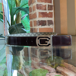 GUCCI Beige Brown GG Supreme Reversible Belt 100/40(12US)