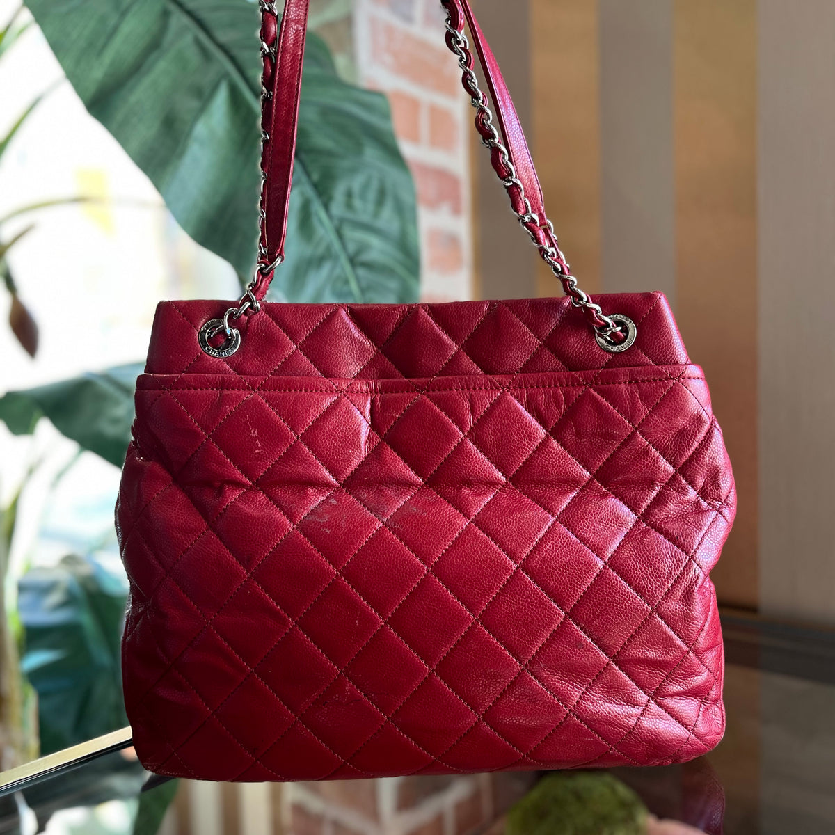 CHANEL Red Caviar Quilted Timeless CC Soft Tote TS3309