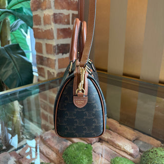 CELINE Triomphe Brown Boston Bag