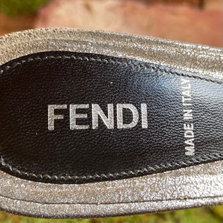 FENDI Metallic Leather Kitten Heels SZ 39 (US 9)