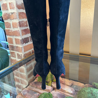 LOUBOUTIN Miss Z Botta 100 Suede Knee-High Boots 37.5