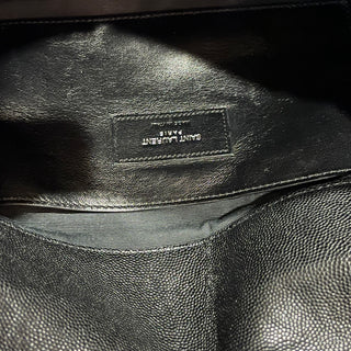 SAINT LAURENT West Hollywood Black Grained Leather Shoulder Bag