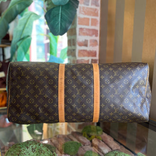 LOUIS VUITTON Keepall 60 Brown Monogram Canvas Vintage Duffle Bag TS3901