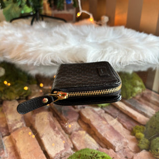 GUCCI Black Microguccissima Leather Small Zip Wallet