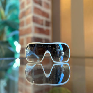 MIU MIU SMU03F White Oversized Shield Acetate Sunglasses