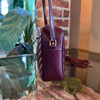 SAINT LAURENT Lou Camera Red Calfskin Matelassé Monogram Crossbody Bag