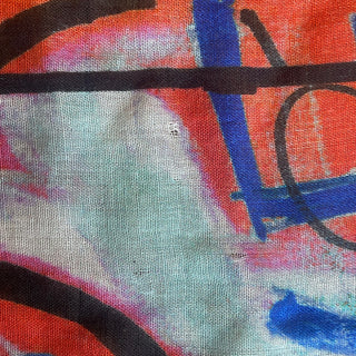 CHANEL Red/Blue Graffiti Shawl