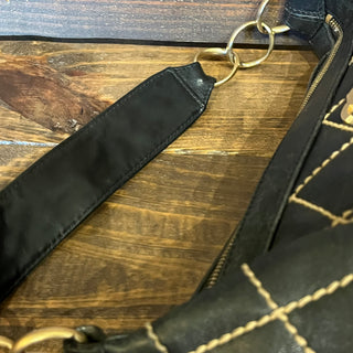 CHANEL Wild Stitch Black Calfskin Leather Shoulder Bag