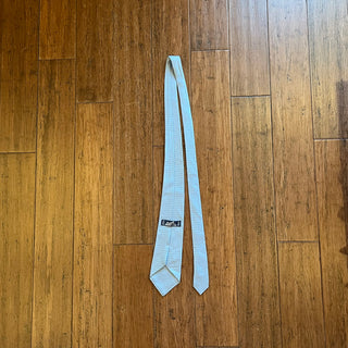 HERMES Bleu Ciel Faconnee H Silk Tie