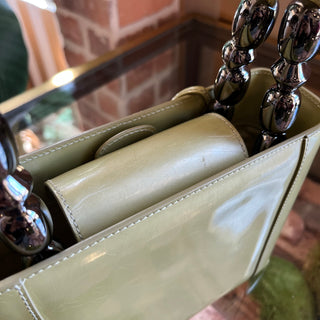 CHRISTIAN DIOR Malice Green Vintage Patent Leather Tote