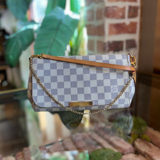 LOUIS VUITTON Favorite MM Damier Azur Canvas Crossbody