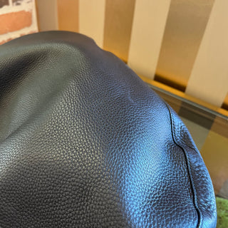GUCCI Twill Black Grained Leather Hobo Bag