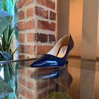 PRADA Blue Patent Leather Pointed Pumps SZ 37 (US 7)