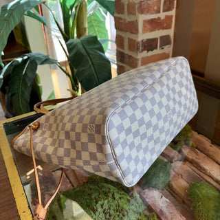 LOUIS VUITTON Neverfull MM Damier Azur Canvas Tote Bag