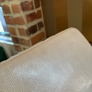 CHANEL Medallion Beige Quilted Caviar Leather Tote Bag